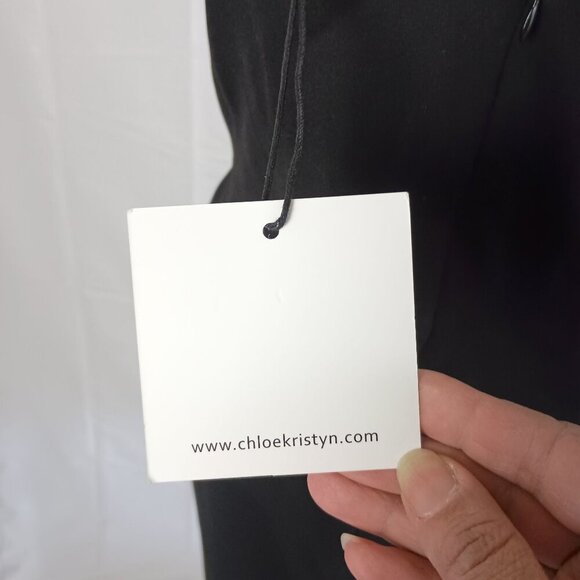 Chloe Kristyn One Shoulder Little Black Dress L NWT $398 Cocktail Party - Picture 7 of 13